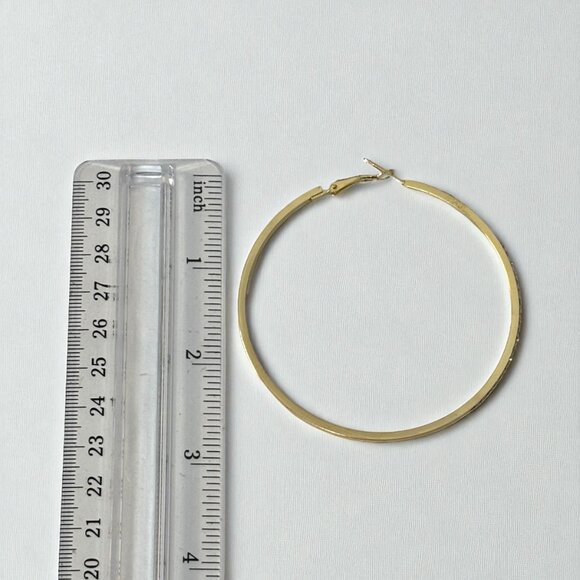 Rhinestone Big Hoop Earrings - Picture 5 of 6